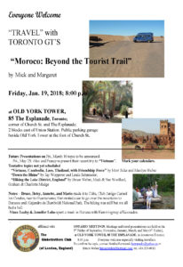 Toronto G.T.'s 20180119 Morocco