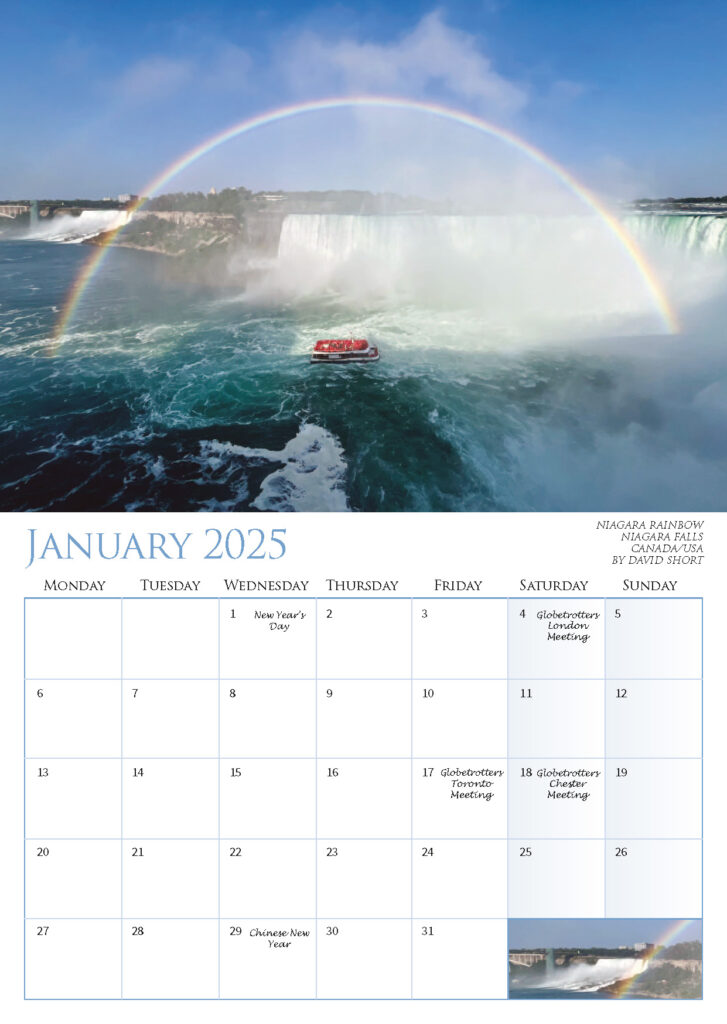 January 2025 – Niagara Rainbow, Niagara Falls, Canada/USA, by David Short.