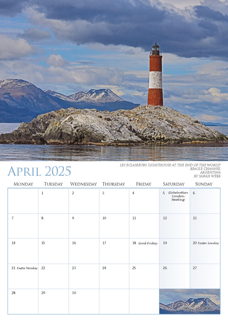 April 2025 – Les Eclaireurs ‘Lighthouse at the End of the World,’ Beagle Channel, Argentina, by Sarah Webb.