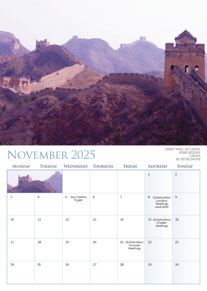 November 2025 – Great Wall of China near Beijing, China, by Peter Payne.